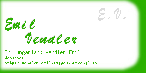 emil vendler business card
